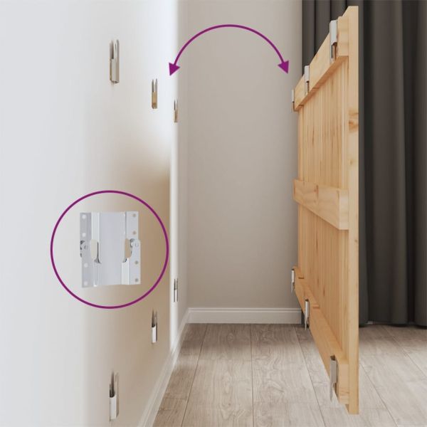 Стенна табла за спалня, 159,5x3x60 см, борово дърво масив