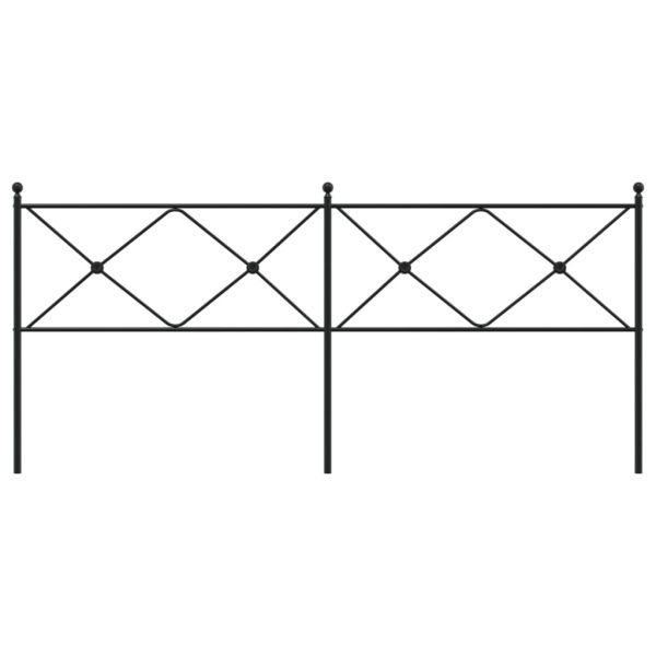 Метална табла за глава, черна, 200 см