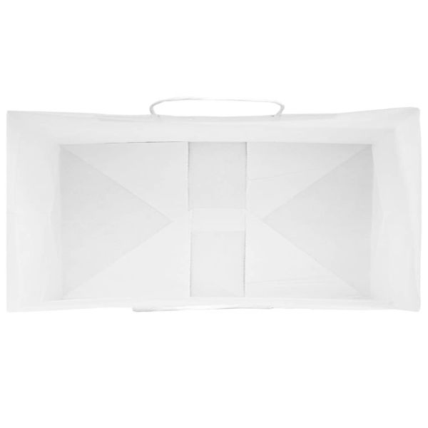 Хартиени торбички 250 бр с дръжки бели 21x11x31 см
