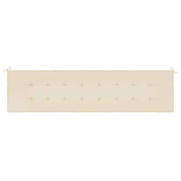Възглавница за градинска пейка бежова 200x50x4 см оксфорд плат