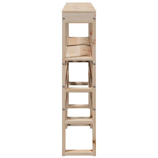 Горна табла с рафтове, 160 см, масивно дърво бор