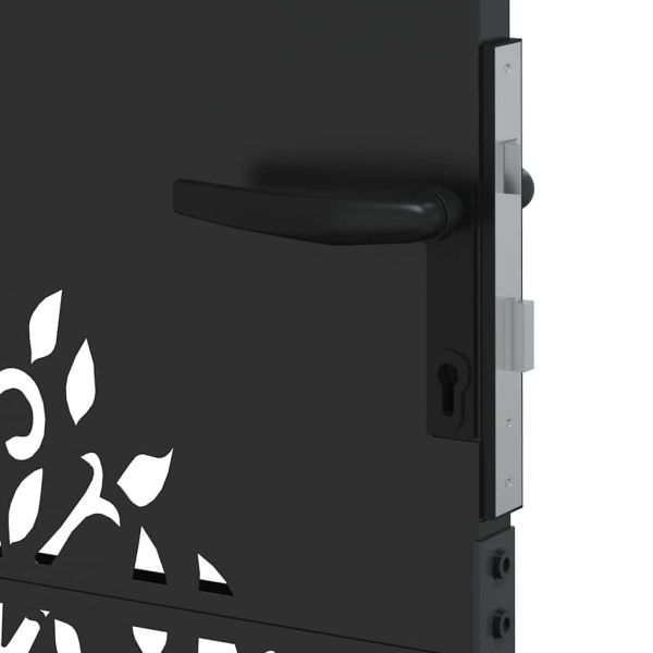 Градинска врата, Градинска врата 85x75 см с кортенова стомана, дизайн на дърво