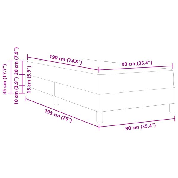 Рамка за легло с матрак Капучино 90 x 190 cm текстил