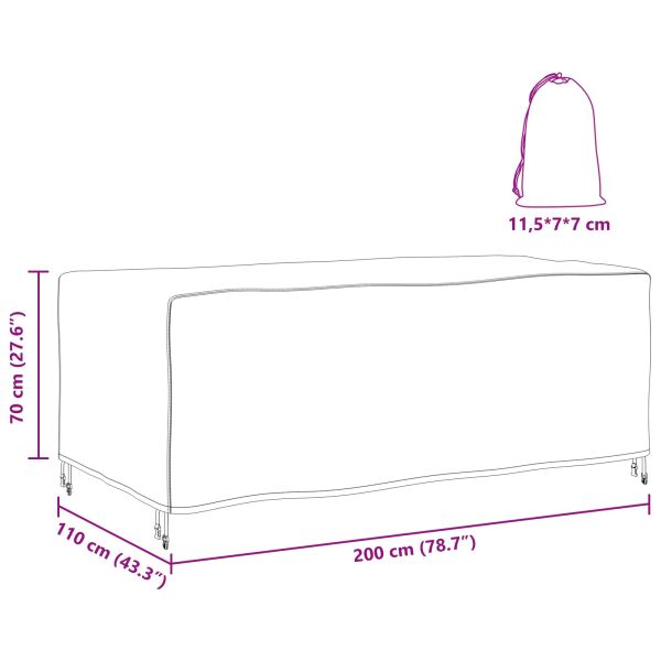 Покривало за градински мебели Черно 200 x 110 x 70 см 420D