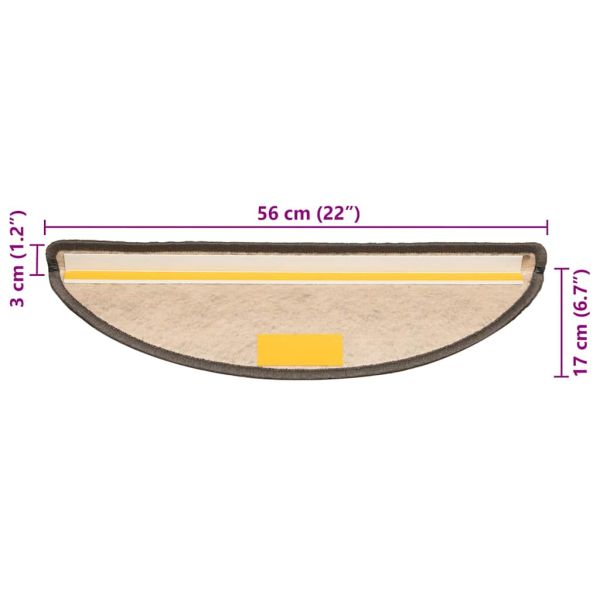 Самозалепващи стелки за стълби сизал 30 бр 56x17x3 см