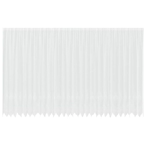 Перде от дантела С завеси Флорален Бяло 280 x 750 см Полиестер