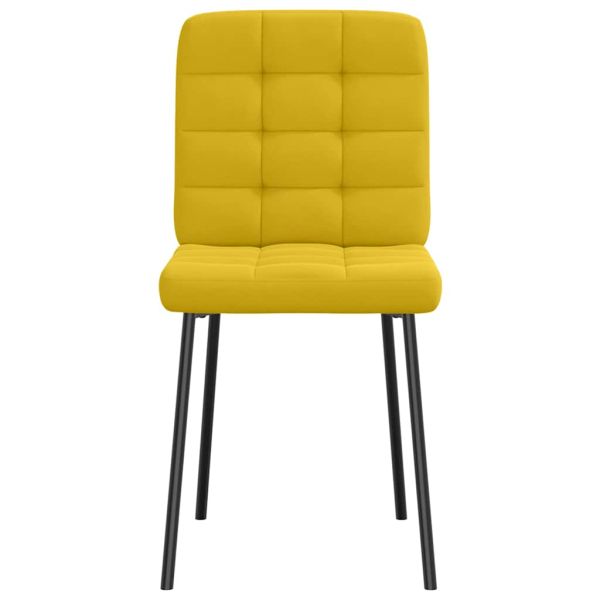 Трапезни столове, 2 бр, жълти, кадифе