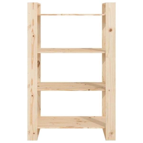 Библиотека/разделител за стая, 80x35x125 см, бор масив