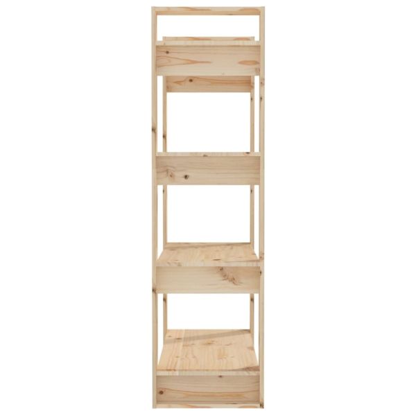 Библиотека/разделител за стая, 80x35x125 см, бор масив