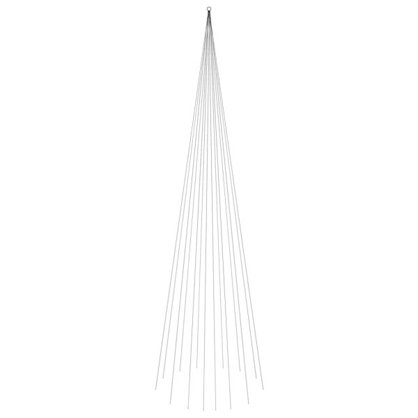 Коледна елха на флагщок, топло бяло, 1134 LED, 800 см