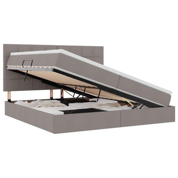 Легло с място за съхранение Таупе 200 x 200 cm Изкуствена