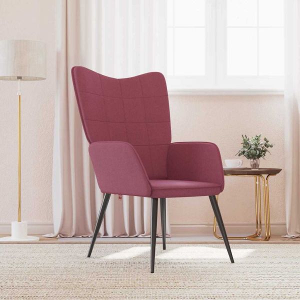 Релаксиращ стол, виненочервен, плат