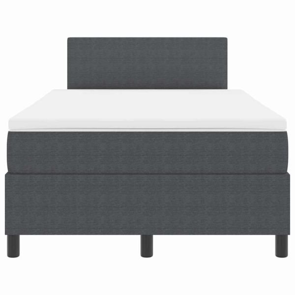 Легло с пружинирана основа Тъмно сиво и бяло 203 x 120 x 88 см