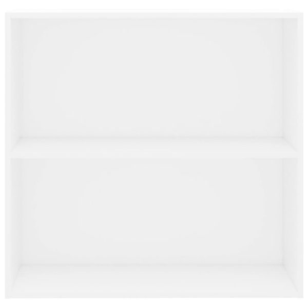 2-етажна библиотека, бяла, 80x30x76,5 см, инженерно дърво