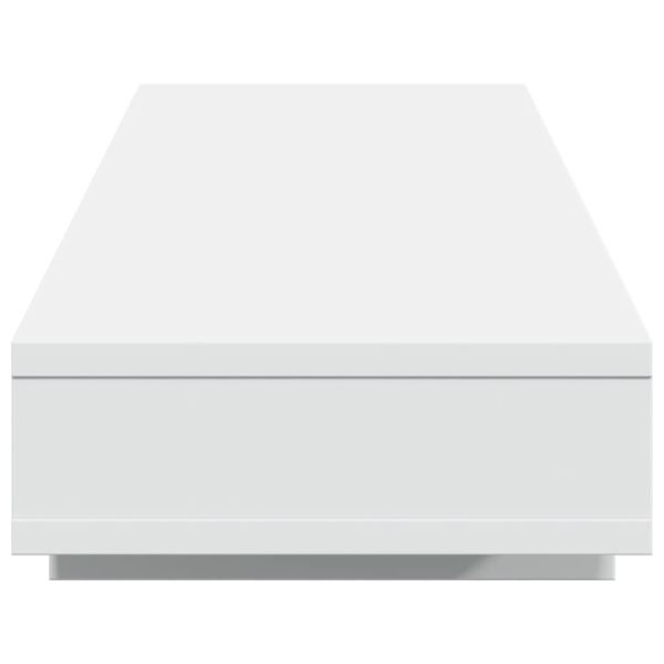 Поставка за монитор, бяла, 100x27x15 см, инженерно дърво