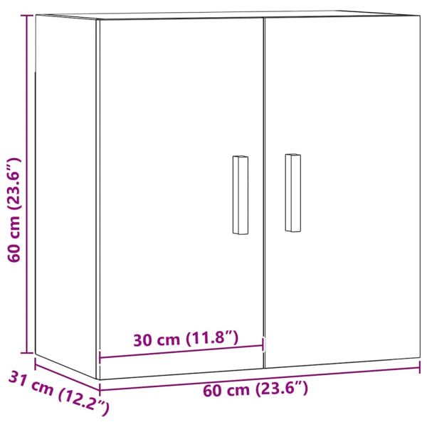 Стенен шкаф, дъб артизан, 60x31x60 см, инженерно дърво
