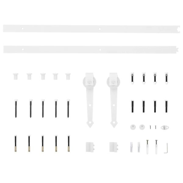 Плъзгаща врата с монтажни части, 90x210 см, борово дърво масив