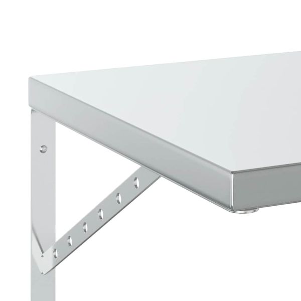 Стенни рафтове 2 бр 100x40 см сребристи неръждаема стомана