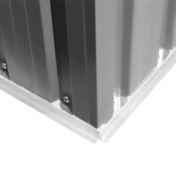 Градинска барака за съхранение, сива, метал, 257x205x178 см