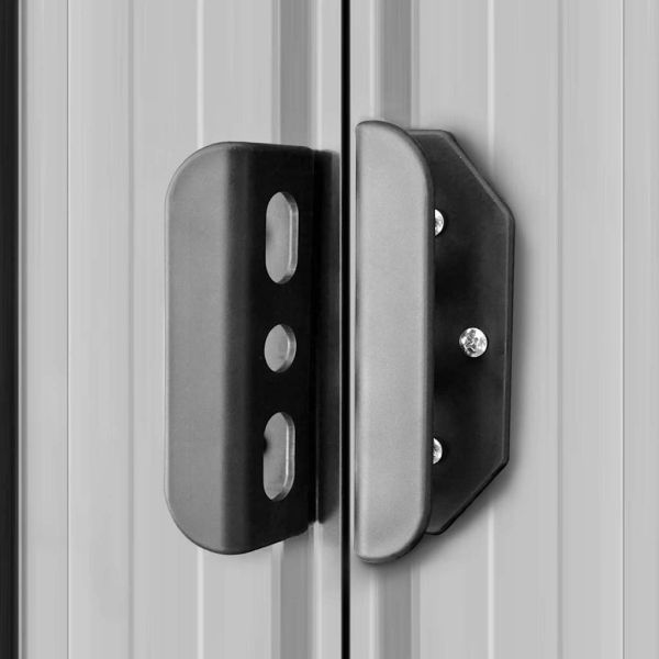 Градинска барака за съхранение, сива, метал, 257x205x178 см