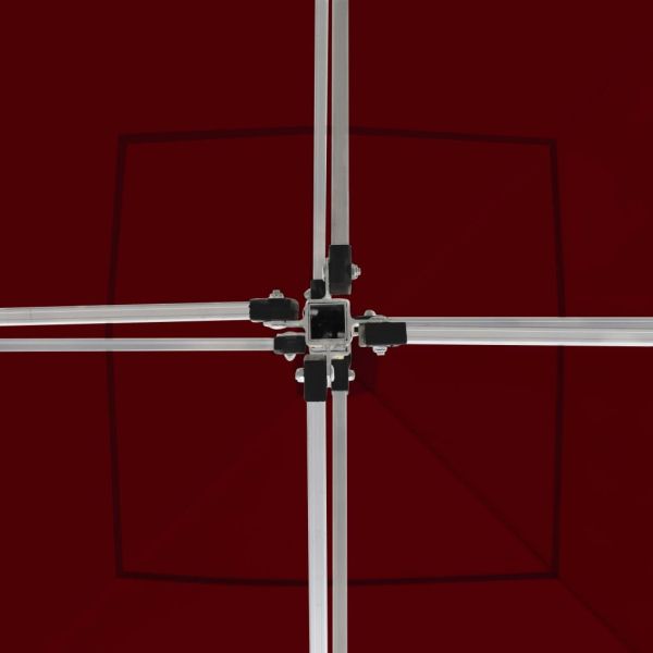 Професионална сгъваема парти шатра, алуминий, 2x2 м, бордо