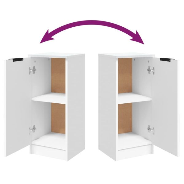 Сайдборд, бял, 30x30x70 см, инженерно дърво