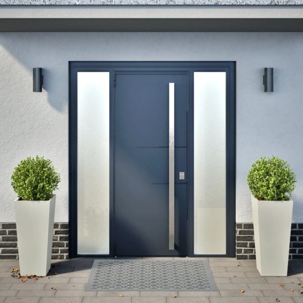 Градински кашпи, 2 бр, бели, 35x35x75 см, стомана