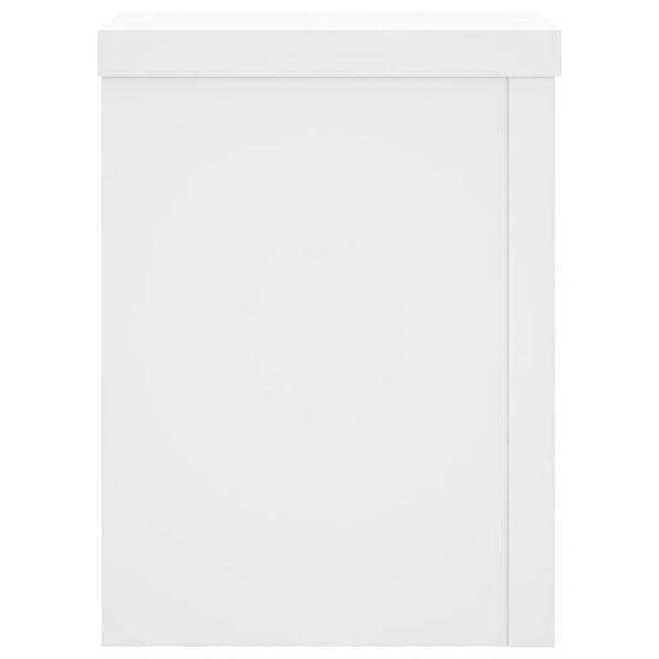 Стойки за растения 2 бр бели 15x15x20 см инженерно дърво