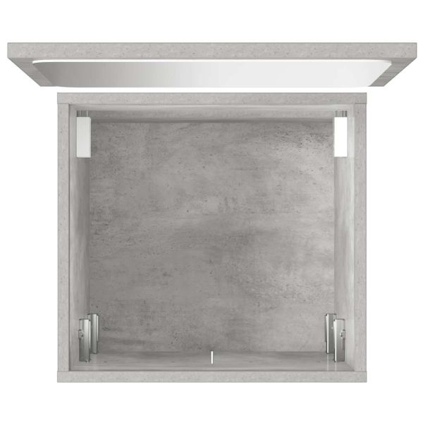 Комплект мебели за баня от 2 части бетонно сив инженерно дърво