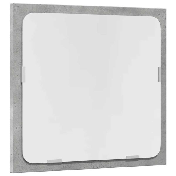 Комплект мебели за баня от 2 части бетонно сив инженерно дърво