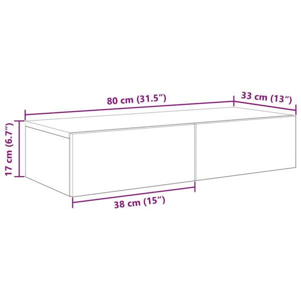 Стенен рафт с чекмеджета дъб сонома 80x33x17 см инженерно дърво