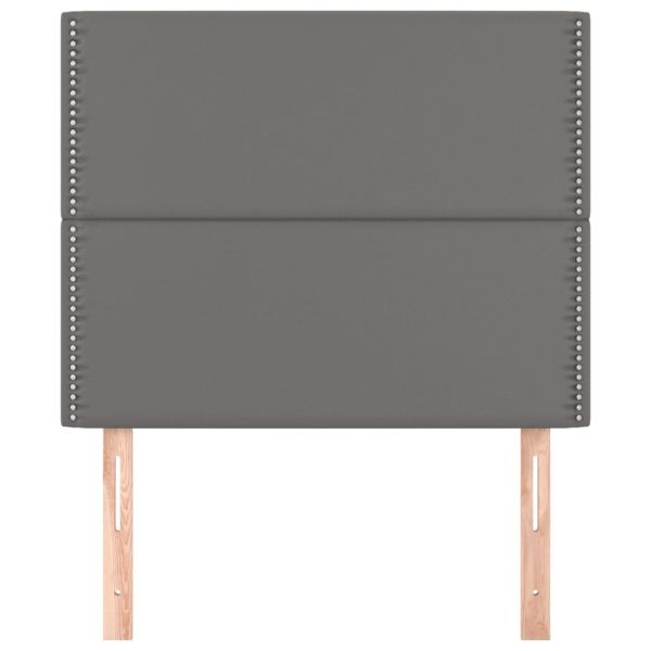 Табла за легло, сива, 80x5x118/128 см, изкуствена кожа