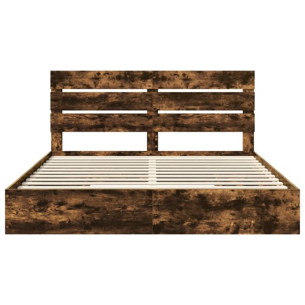 Легло с място за съхранение с таблото Димян дъб 200 x 200 cm