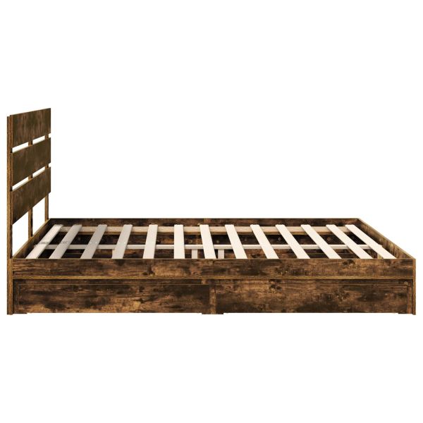 Легло с място за съхранение с таблото Димян дъб 200 x 200 cm