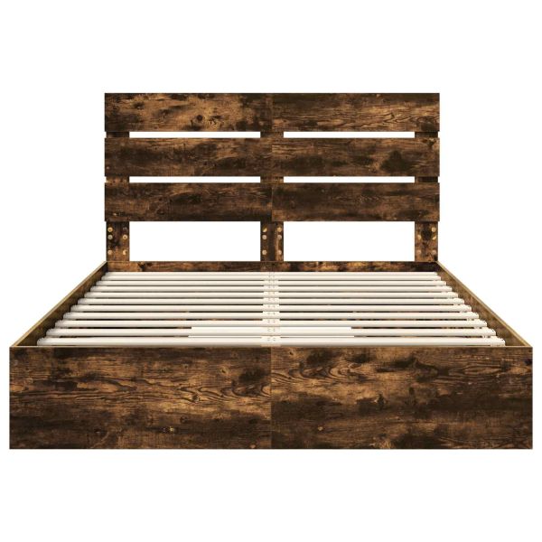 Легло с място за съхранение с таблото Димян дъб 140 x 200 cm