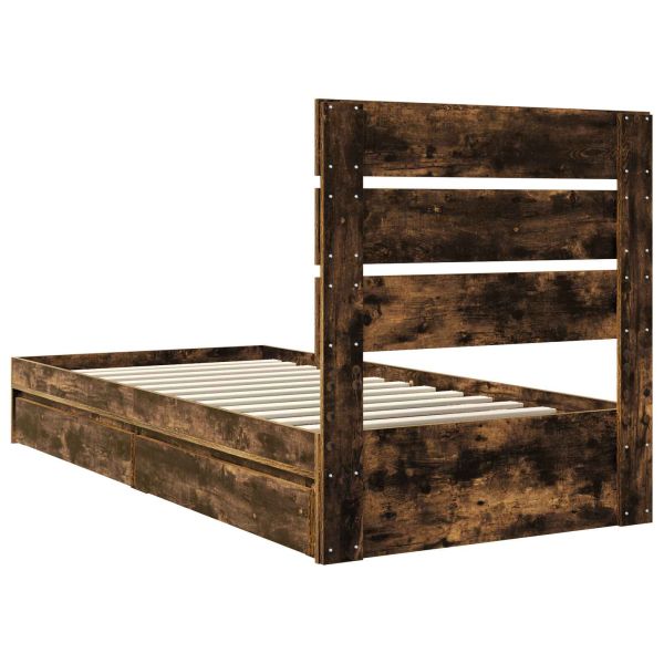 Легло с място за съхранение с таблото Димян дъб 100 x 200 cm