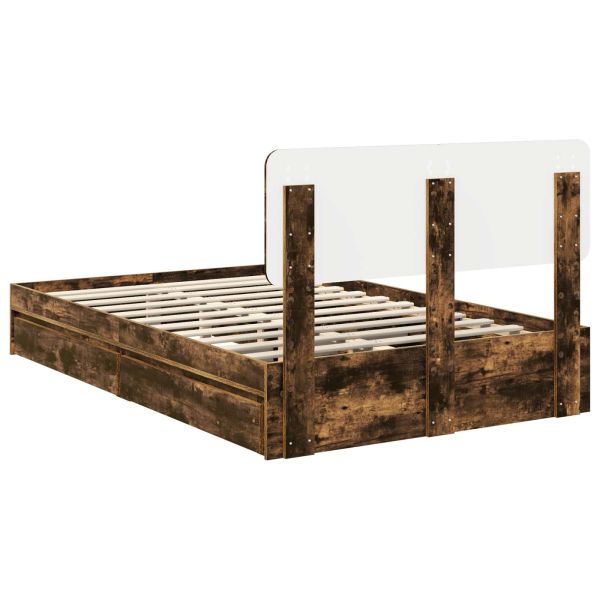 Легло с място за съхранение с таблото Димян дъб 120 x 190 cm