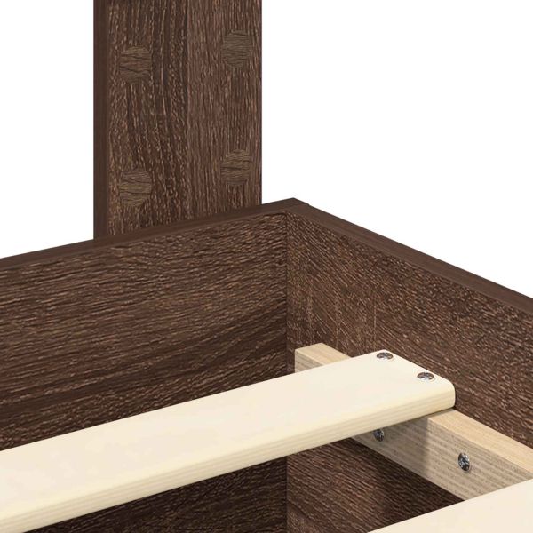 Рамка за легло с таблото Кафяв дъб 135 x 190 cm Инженерно дърво