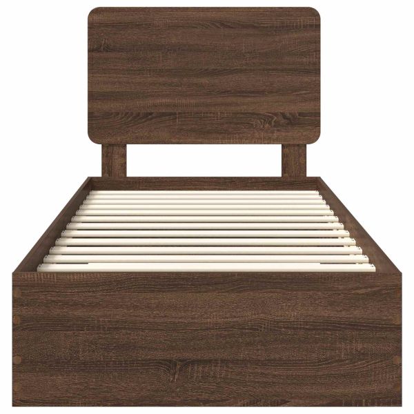 Рамка за легло с таблото Кафяв дъб 100 x 200 cm Инженерно дърво