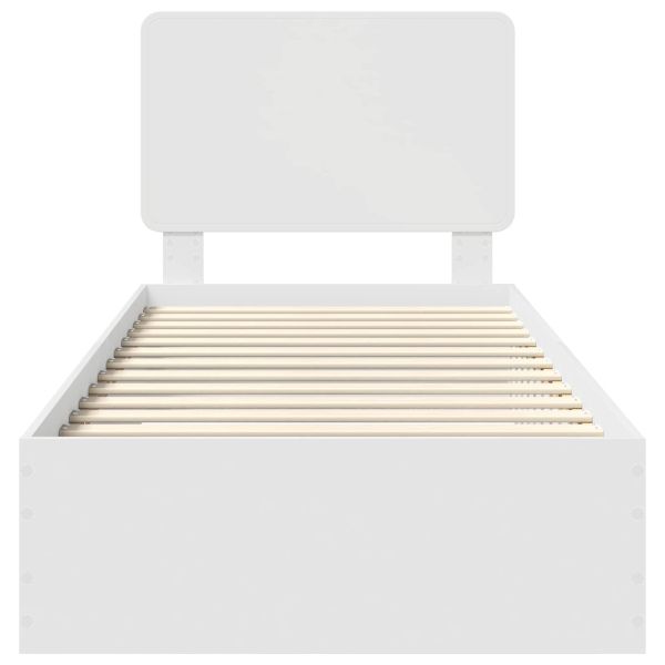 Рамка за легло с таблото Бяло 75 x 190 cm Инженерно дърво