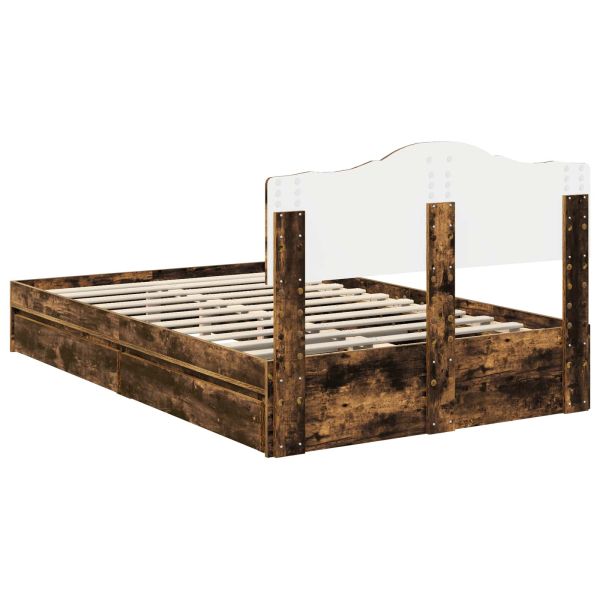 Легло с място за съхранение с таблото Димян дъб 120 x 200 cm