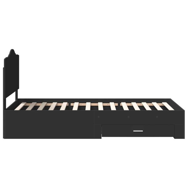 Рамка за легло с таблото Черно 100 x 200 cm Инженерно дърво