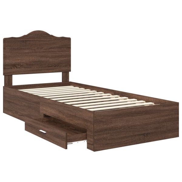 Рамка за легло с таблото Кафяв дъб 100 x 200 cm Инженерно дърво