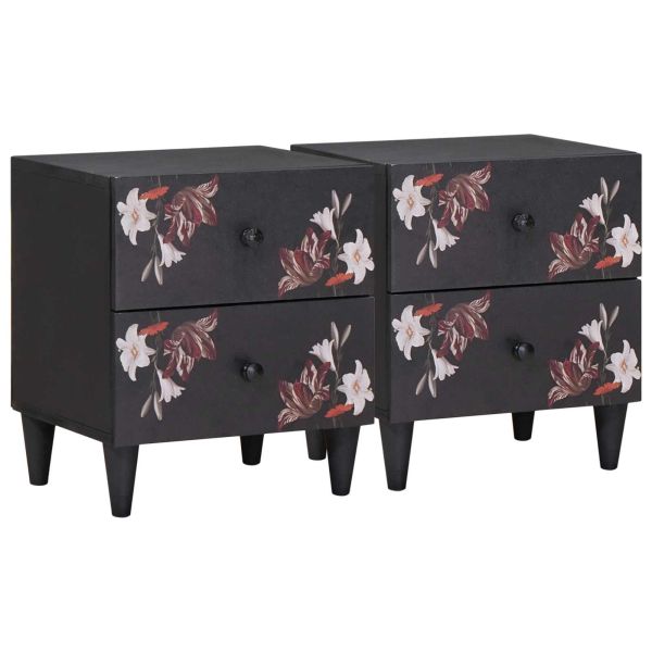 Нощно шкафче с чекмедже 2 pcs Кафяво 40 x 33,5 x 46 см