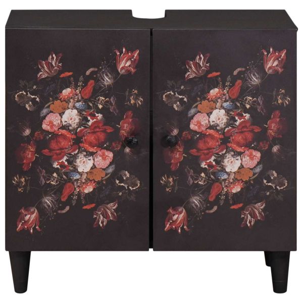 Шкаф за мивка Многоцветен 62 x 33 x 58 см Солидно мангово дърво