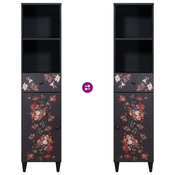 Шкаф за баня с чекмедже с врата Многоцветен 38 x 33,5 x 160 см