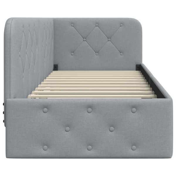 Ъглова рамка за легло с таблото Светлосиво 80 x 200 cm текстил