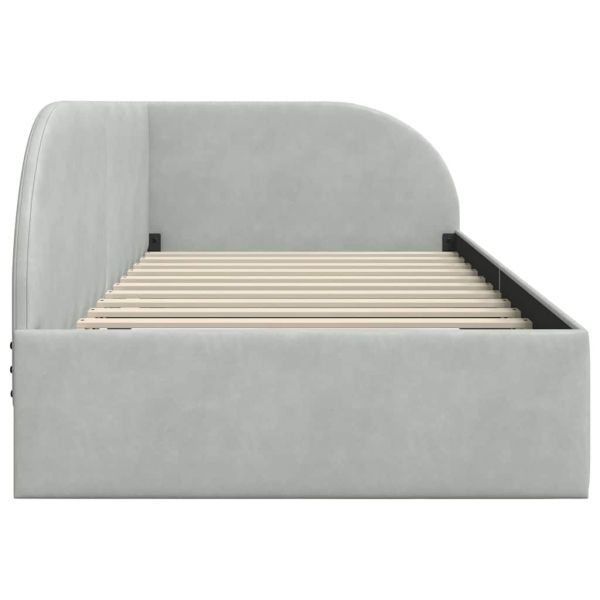 Ъглова рамка за легло Светлосиво 100 см x 200 см Кадифе