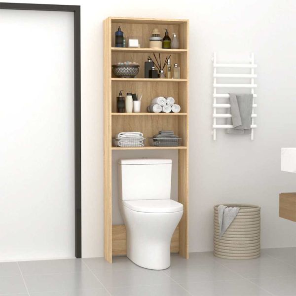 Шкаф за пералня, дъб сонома, 64x24x190 см