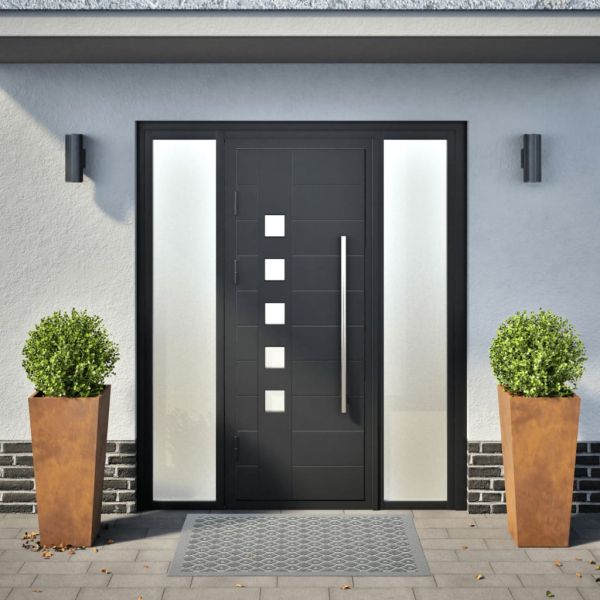 Градински саксии 2 бр. 35x35x75 см Изветряла стомана